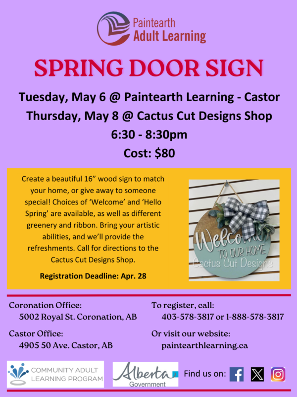 Spring Door Sign